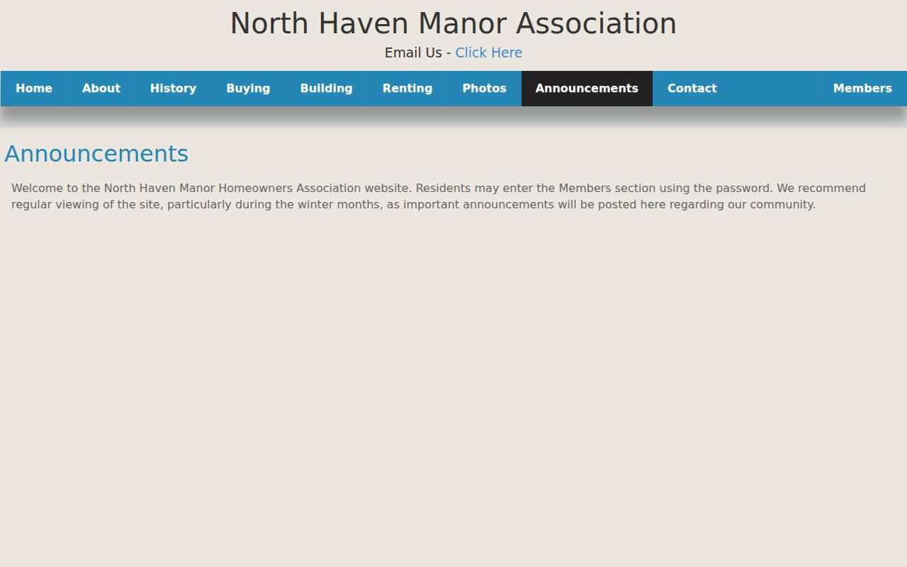 North Haven neighbors North Haven Manor announcements