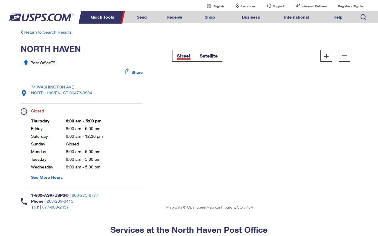 North Haven ZIP code directory USPS Post Office result