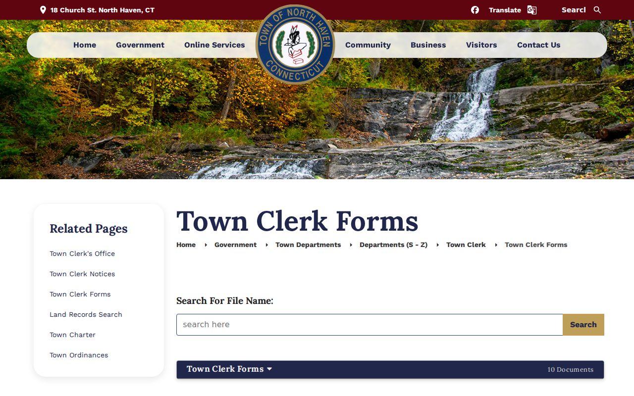 North Haven residents directory Town Clerk records request resources